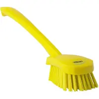 Vikan Hygiene 4186-6 Spülbürste langer Stiel, gelb, harte Fasern, 415m