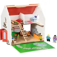 Gollnest & Kiesel Tragbares Puppenhaus Eco House, mit Zubehör