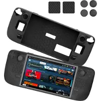 JYS Futerał Pokrowiec Etui + Osłony Gumki Na Przyciski Do Steam Deck / Czarny / -sd011