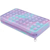 Wedo POP IT pastello, Weiches Federmäppchen, Silikon, Violett, Muster, Pastel purple, Reißverschluss