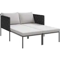 Syfax Sonnenliege mit Kissen 2-Person Anthrazit 153 x 115 x 69,5 cm