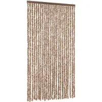 vidaXL Fliegenvorhang Beige und Dunkelbraun 100x230 cm Chenille