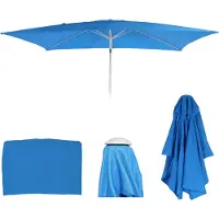 Mendler Ersatz-Bezug für Sonnenschirm Castellammare, Sonnenschirmbezug Ersatzbezug, 2x3m rechteckig Stoff/Textil UV 50+ blau