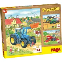 Haba Puzzles Traktor & Co. 3 Motive je 24 Teile