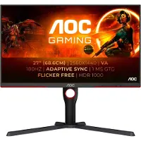 AOC G3 Q27G3XMN/BK, 68,6 cm (27"), 2560 x 1440 Pixel, 2K Ultra HD, LED, 1 ms, Schwarz, Rot