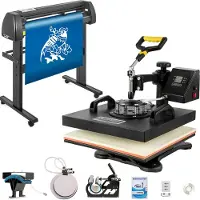 Vevor Digitale Clamshell 15" X 15" (38 X 38cm) Wärmeübertragungsmaschine + 28 Zoll Vinylschneider Maschinenkit Software