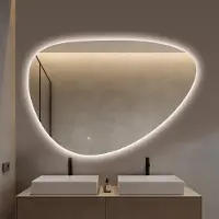 Quality Heating Spiegel asymmetrische organische LED-Beleuchtung und Anti-Beschlag 120 cm breit und 75 cm hoch