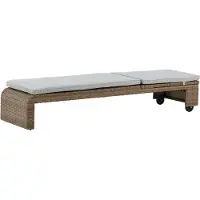 Furnlux Classic FURNLUX Outdoor-sonnenliege London Grau Und Braun 196cm / Hauptfarbe: Braun / Abmessungen: 196 x 60 x 32 cm