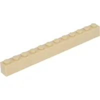 LEGO 10 Stück 6112 Stein Brick 1x12 Part Basic Steine 10 Beige