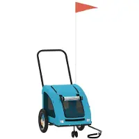 Syfax Fahrradanhänger Hunde Blau Oxford-Gewebe und Eisen