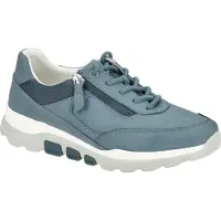 Gabor ROLLING SOFT Damenschuhe - bequeme Schnür- Halbschuhe blau Freizeit