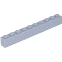 LEGO 250 Stück 6111 Stein Brick 1x10 Part Basic Steine 250 Helles Bläuliches Grau