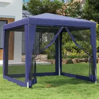 vidaXL Design Partyzelt mit 4 Mesh-Seitenwänden Blau 2,5x2,5 m HDPE - Pavillons & Partyzelte 2025 Neu6697660 1parcel