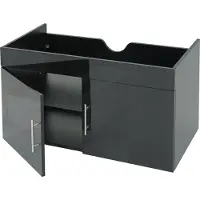 MCW Waschbeckenunterschrank MCW-D16, Waschtischunterschrank Waschtisch Unterschrank Badmöbel, MVG hochglanz 90cm schwarz