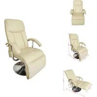 vidaXL Massagesessel Cremeweiß Kunstleder - Massagesessel