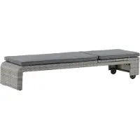 Furnlux Classic FURNLUX Outdoor-sonnenliege London Grau 196cm / Hauptfarbe: Grau / Abmessungen: 196 x 60 x 32 cm