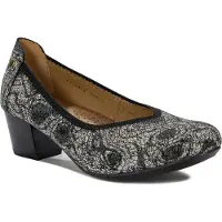 MACIEJKA Schuhe aus schwarzem Samtleder mit Lack-Tiermuster, Modell 0480244001