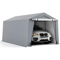 Costway Garagenzelt Carport, Maße: 490 x 290 x 245 cm, Zeltgarage mit Tür, Weidezelt Lagerzelt Garage Unterstand, Autounterstand