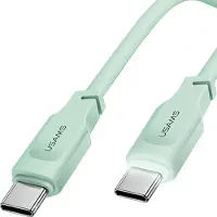 Usams Kabel Usb-C Zu Usb-C 100W 1,2M Port Display Schnellladung Lithe Serie Grün/Grün Sj567Usb04 (Us-Sj567)