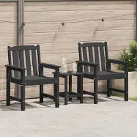 vidaXL "im " Garten-Esszimmerstuhl 2 pcs - Gartensessel - Esstischstuhl - Schwarz 65,5x59x88 cm HDPE - Stapelsessel CC18913
