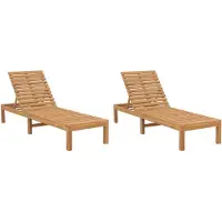 Syfax Sonnenliegen 2 Stk. Massivholz Teak