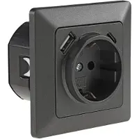 Chilitec MILOS Schutzkontakt-Steckdose anthrazit 230V/ 16A Unterputz USB-C / PD