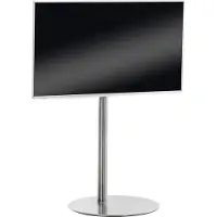CLP TV Standfuß universal 55 65 75 Zoll, VESA 100x100 bis 600x400, eckig edelstahl rund