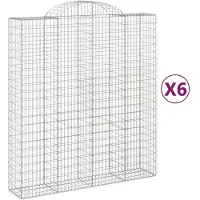 vidaXL "SALE 2026"Gabionen-Hochbeet - Blumenkasten - mit Hochbogen 6er-set - multifunktional& Moderne - 200x50x220/240cm Verzinktes Eisen - Beete Einfacher Aufbau DE2514569