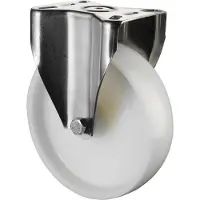 BS Rollen Bockrolle A90 Durchmesser 100mm Tragfähigkeit 130kg Kunststoff-Rad weiß Platte 95x80mm - H110.A90.100