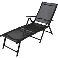 Syfax Sonnenliege Klappbar Aluminium Schwarz