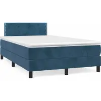 Syfax Boxspringbett mit Matratze Dunkelblau 120x190 cm Samt