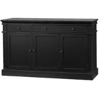 Ebuy24 Amaretta Sideboard antik schwarz patiniert, mit 3 Türen und 3 Schubladen Breite 142 cm, Höhe 86 cm.