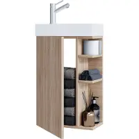 VCM 2-tlg Set | Waschplatz für Gäste WC | Gästebad | Waschtisch Toilette | Badmöbel Badezimmer Set – Lumia
