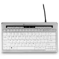 BakkerElkhuizen S-board 840 US Qwerty, Tenkeyless (80 - 87 %), Kabelgebunden, USB, Scherenschalter, QWERTY, Hellgrau, Weiß