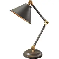 Elstead Lighting Schreibtischlampe Industrial Provence Stahl Grau Messing Antik 1 Licht E27