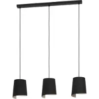 Eglo Hängelampe Bolivia, Esstisch Pendelleuchte 3-flammig, Esszimmerlampe aus Metall in Schwarz und Sandfarben, Hängeleuchte mit E27 Fassung