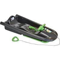 KHW Schlitten Snow-Flyer aus hochwertigem kältebeständigem Kunststoff. Belastbar bis 85 kg. Designer-Bob für außergewöhnlichen Fahrspaß. Anthrazit.