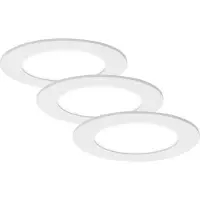 Briloner LED Einbauleuchte Badleuchte 3er Set IP44 7W weiß Kunststoff Ø12 cm