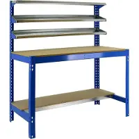 Proregal Werkbank BUFFALO mit Frontablage | HxBxT 84x150x76cm | Traglast 600kg | Blau