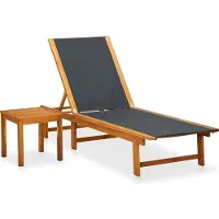 Syfax Sonnenliege mit Tisch Massivholz Akazie und Textilene