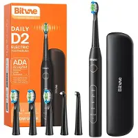 Bitvae Sonic toothbrush with tips set and travel case D2 (black)