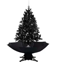 Syfax Schneiender Weihnachtsbaum mit Schirmfuß Schwarz 140 cm PVC