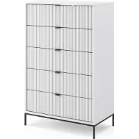Vicco Kommode Eliza Weiß 76 x 120 cm mit 5 Schubladen, Model 49500