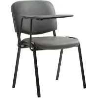 Mendler Stuhl HLO-CP111 mit Klapptisch Kunstleder grau