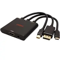 Roline Adapterkabel Mini DisplayPort / DisplayPort / Typ C - HDMI, Aktiv, 0,15 m