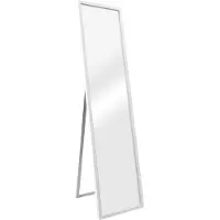 En.casa Standspiegel Giovinazzo 150x35 cm Ganzkörperspiegel MDF-Rahmen rechteckig Ankleidespiegel kippbar neigbar Weiß
