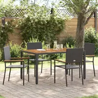 vidaXL Möbel Outdoor-Stühle 4 pcs Creme, Braun - Gartenstühle 3403061
