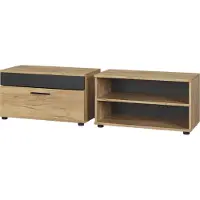 Vicco Wohnzimmerschränke Berno Goldkraft Eiche/Anthrazit 2 Teile, Model 55477