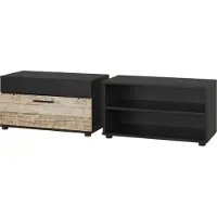 Vicco Wohnzimmerschränke Berno Schwarz/Sandeiche 2 Teile, Model 55474