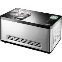 Unold 48845 Eismaschine Gusto - mit selbstkühlendem Kompressor, 180 W, 2 L Volumen, elegantes Edelstahlgehäuse, LCD-Display